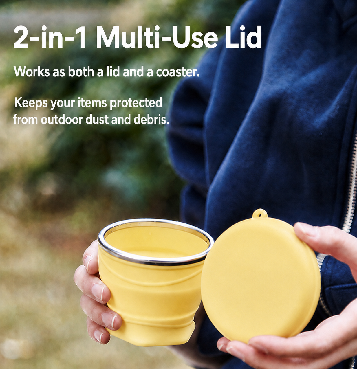 Vanilla Cream Collapsible Camping Cup