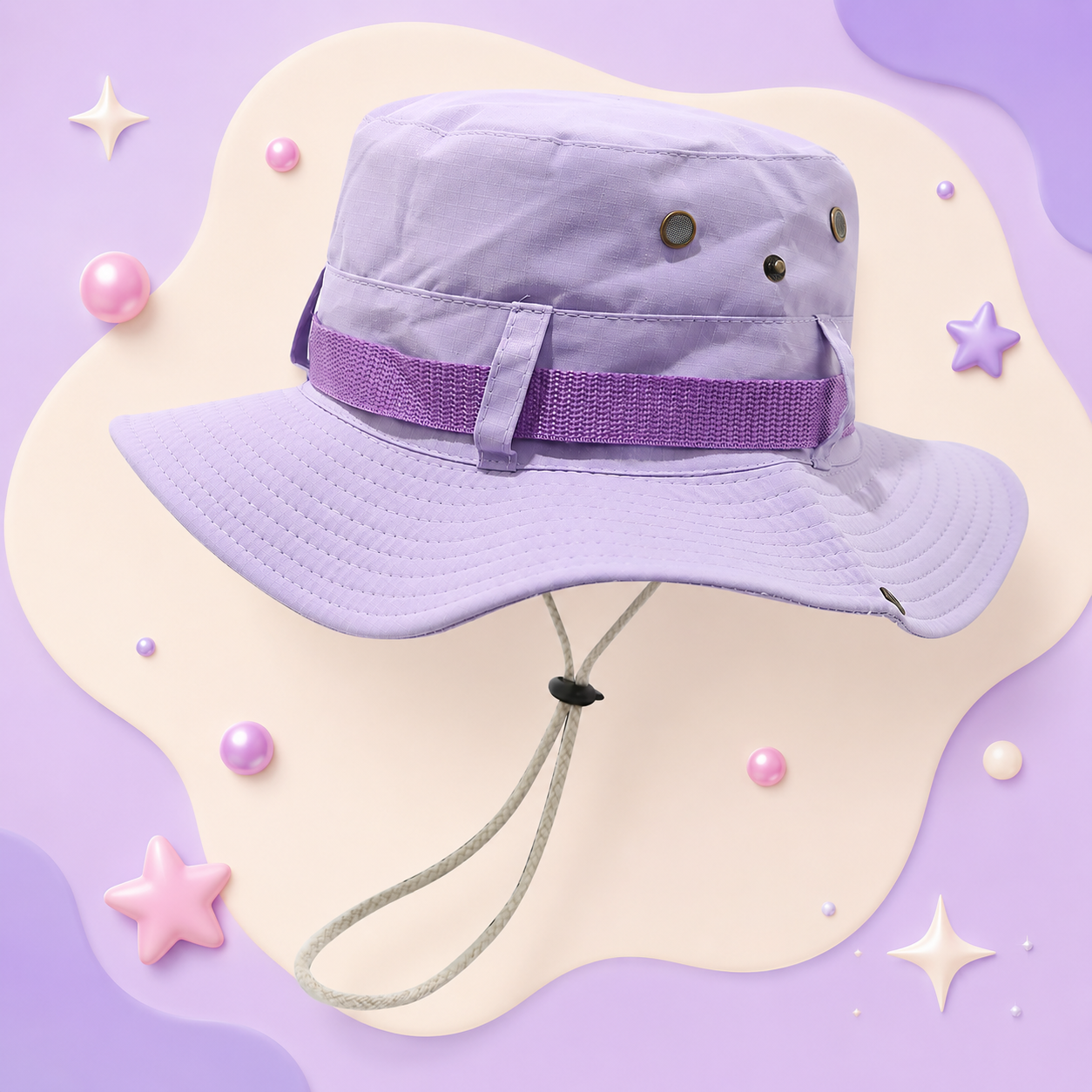 Grape Milkshake Drawstring Sun Hat