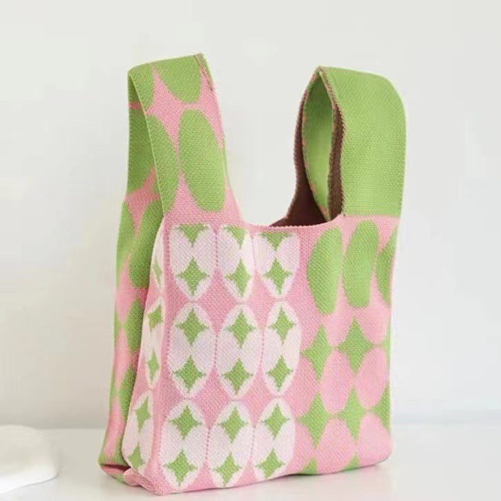 Baby's Breath Knit Drawstring Bag
