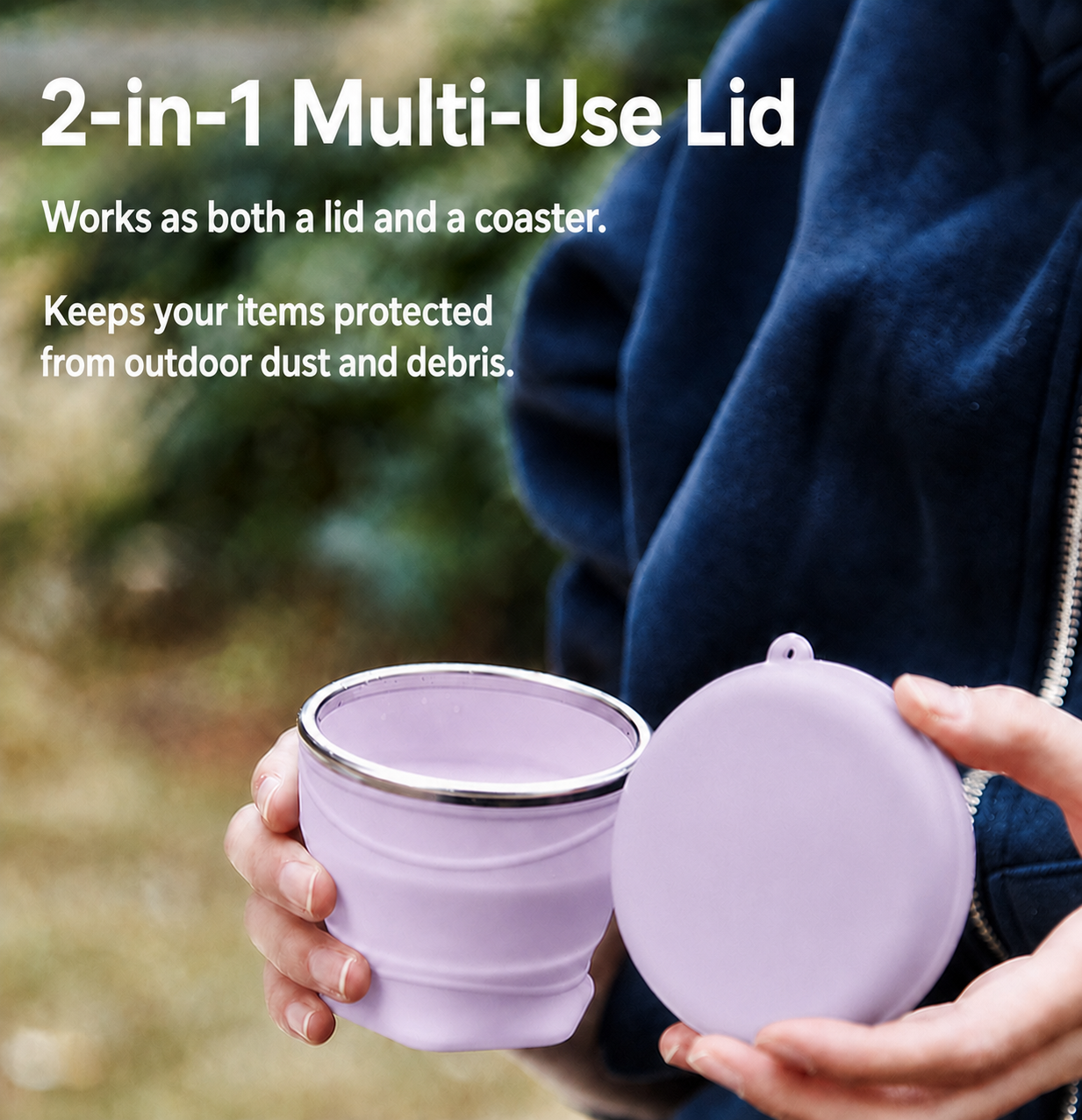 Lavender Collapsible Camping Cup