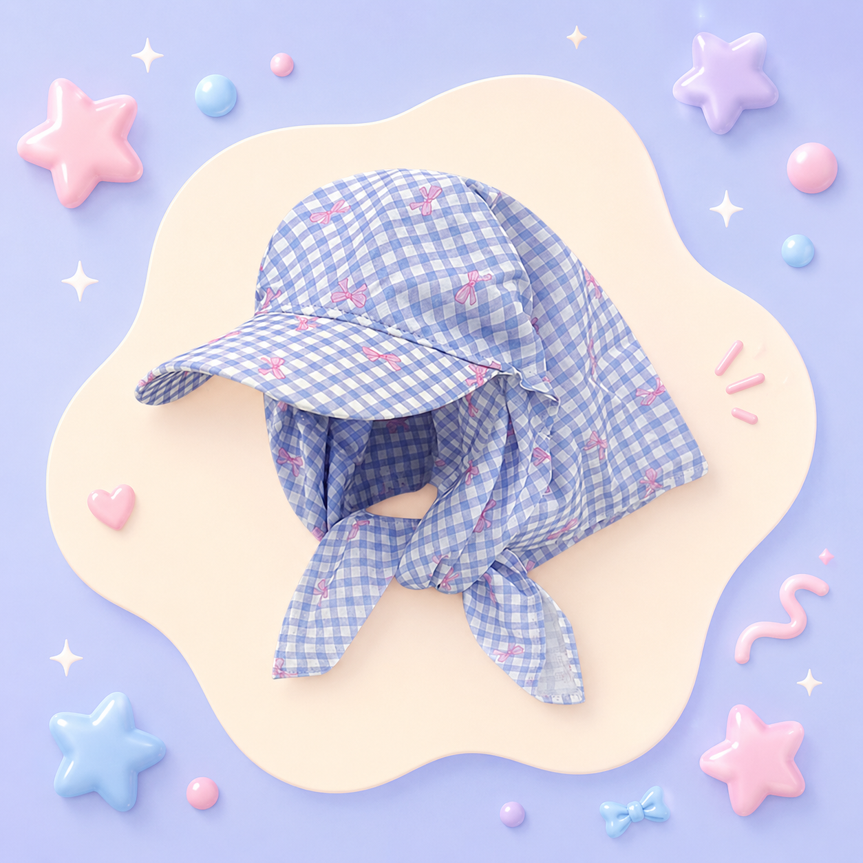 Purple Plaid Bandana Cap