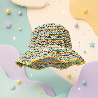 Sea Salt Lemon Striped Straw Hat