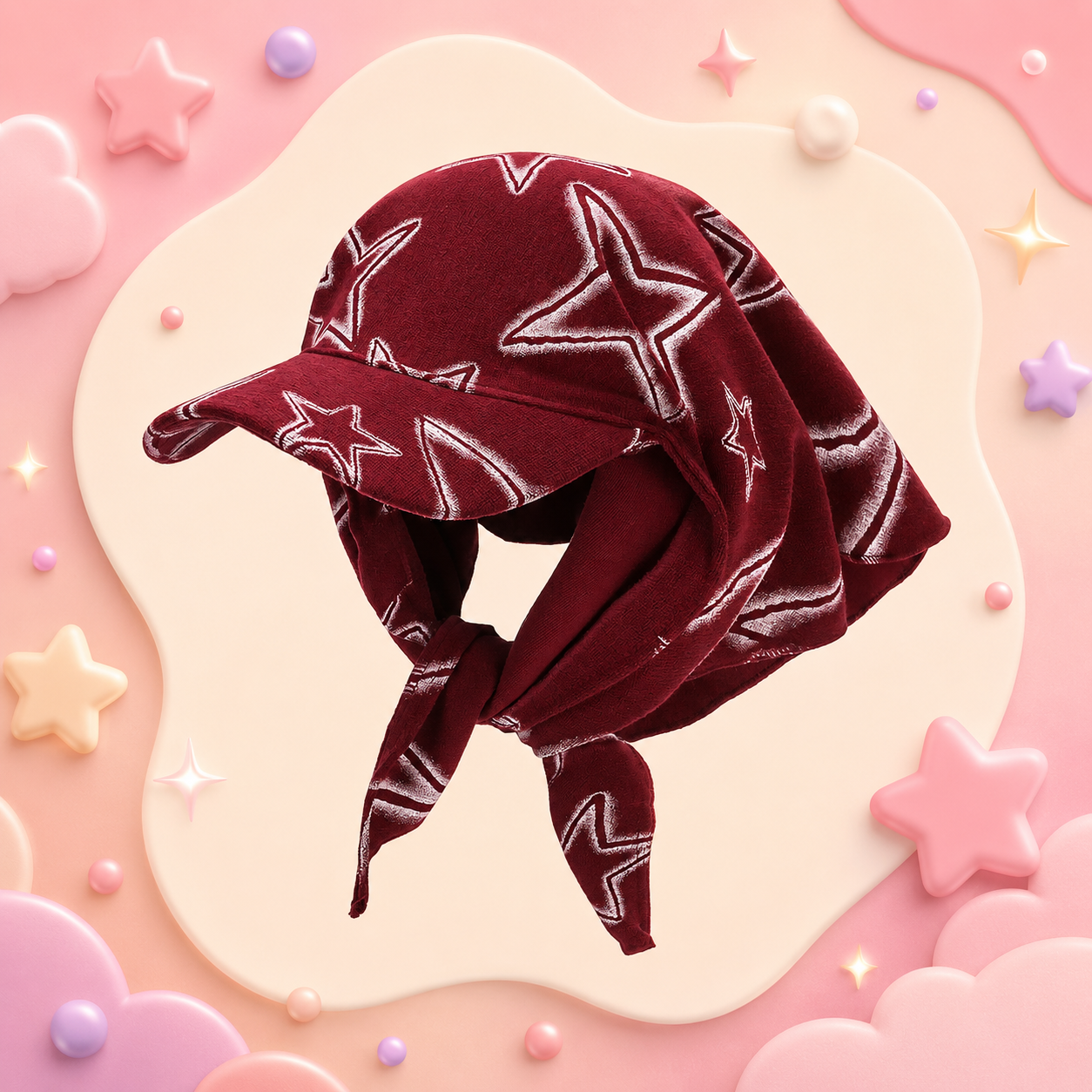 Burgundy Cosmic Bandana Cap