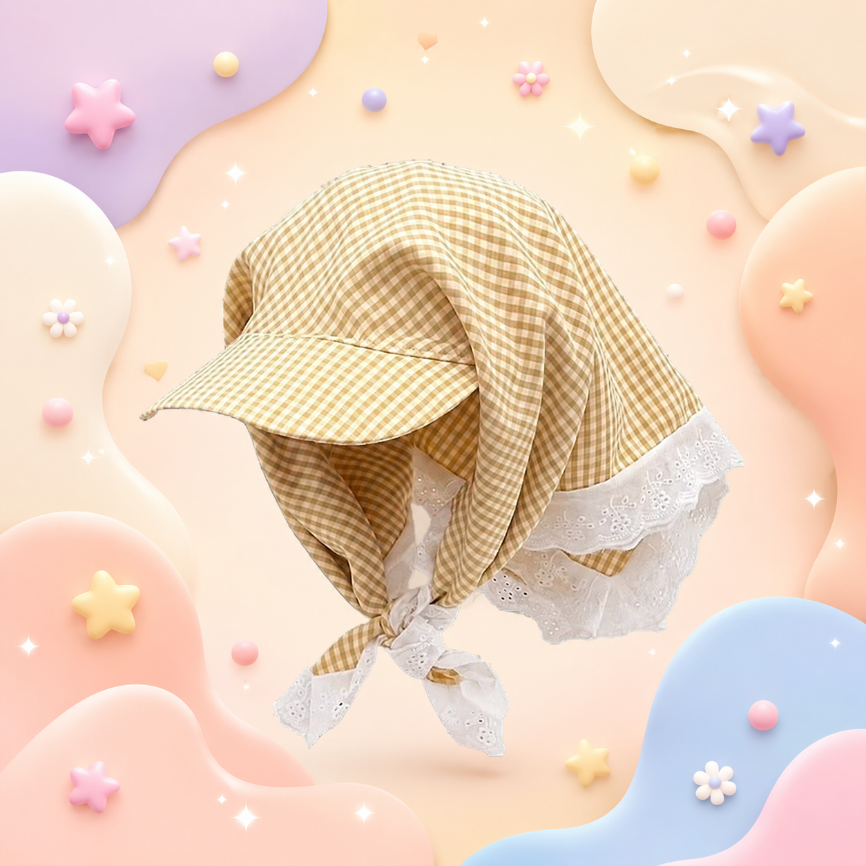 Yellow Plaid Bandana Cap