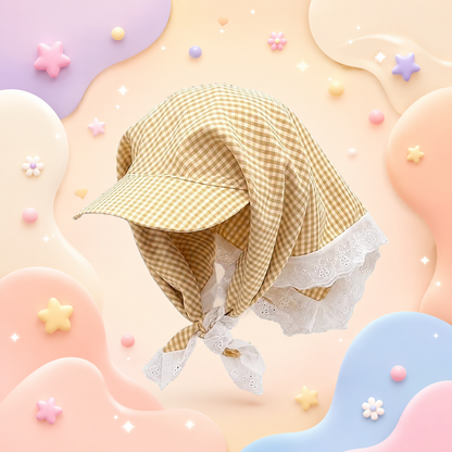 Yellow Plaid Bandana Cap
