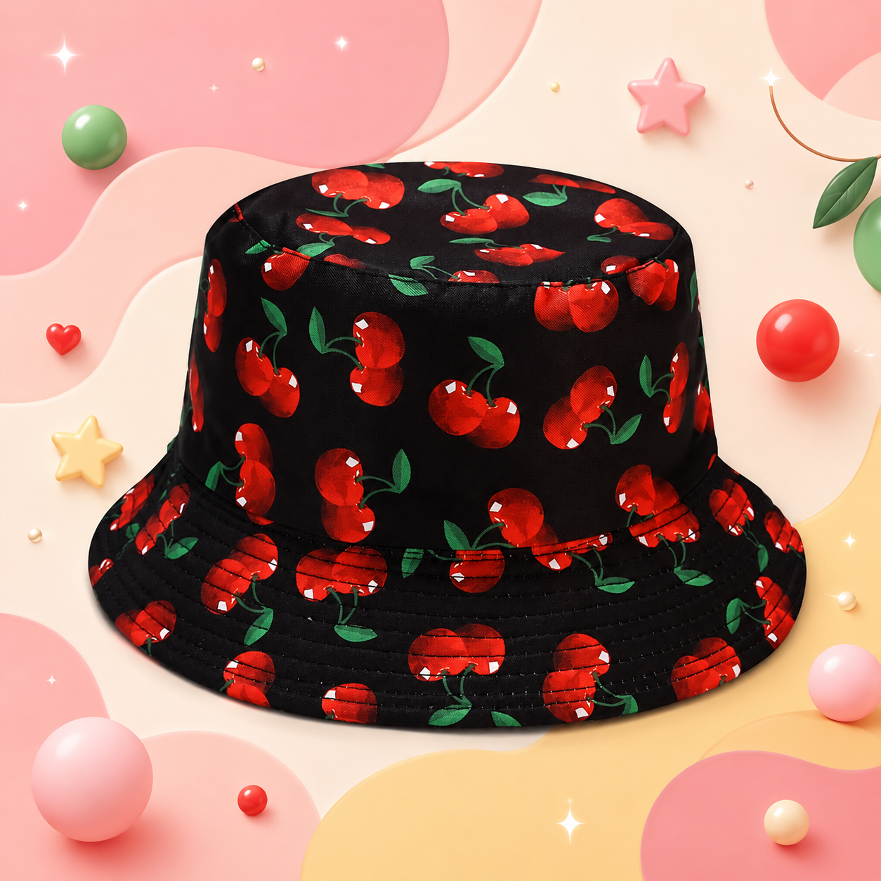 Cherries Everywhere Bucket Hat