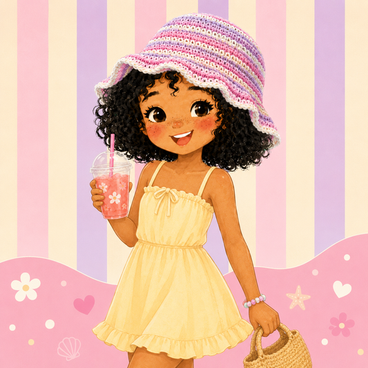 Macaron Striped Straw Hat
