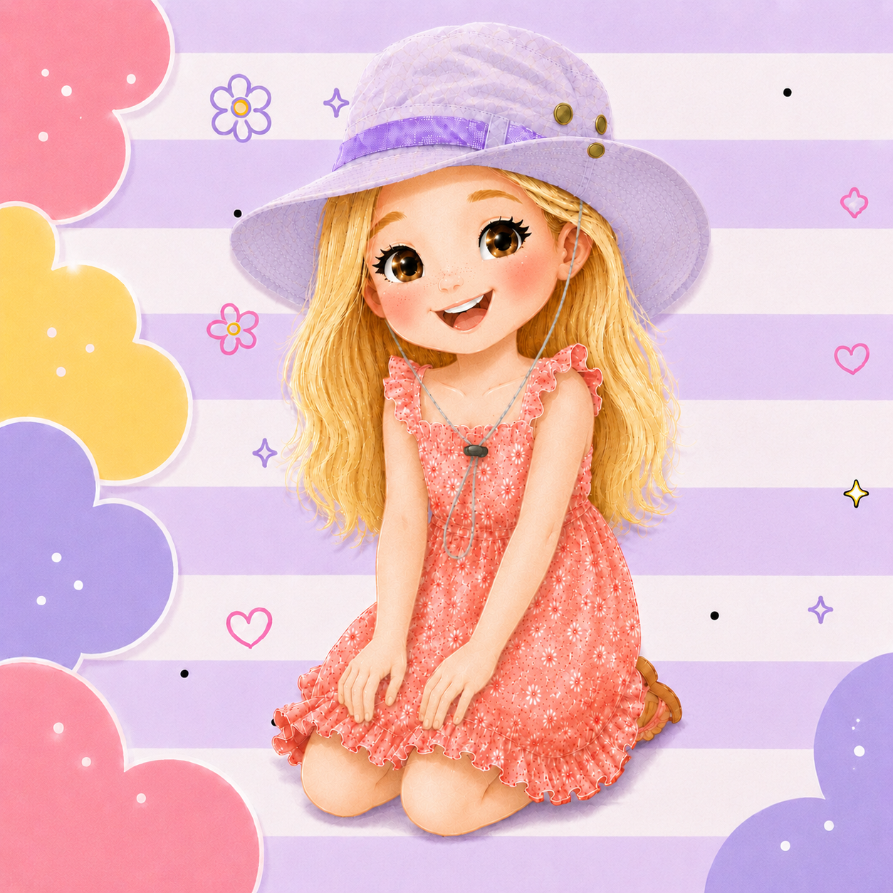 Grape Milkshake Drawstring Sun Hat