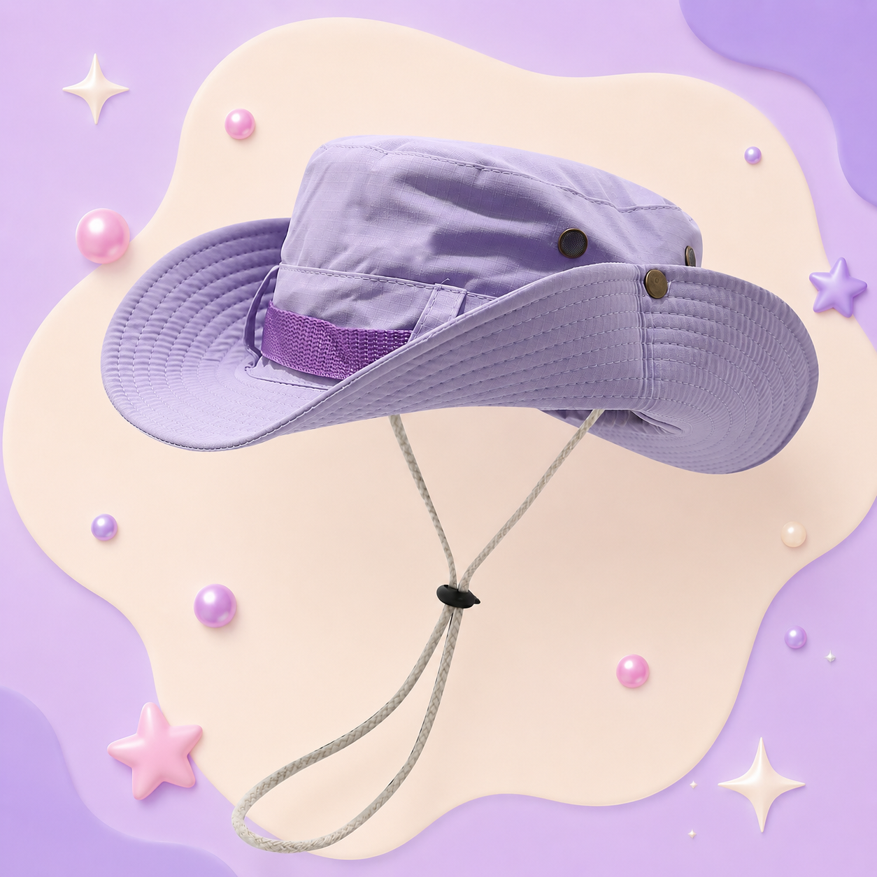 Grape Milkshake Drawstring Sun Hat