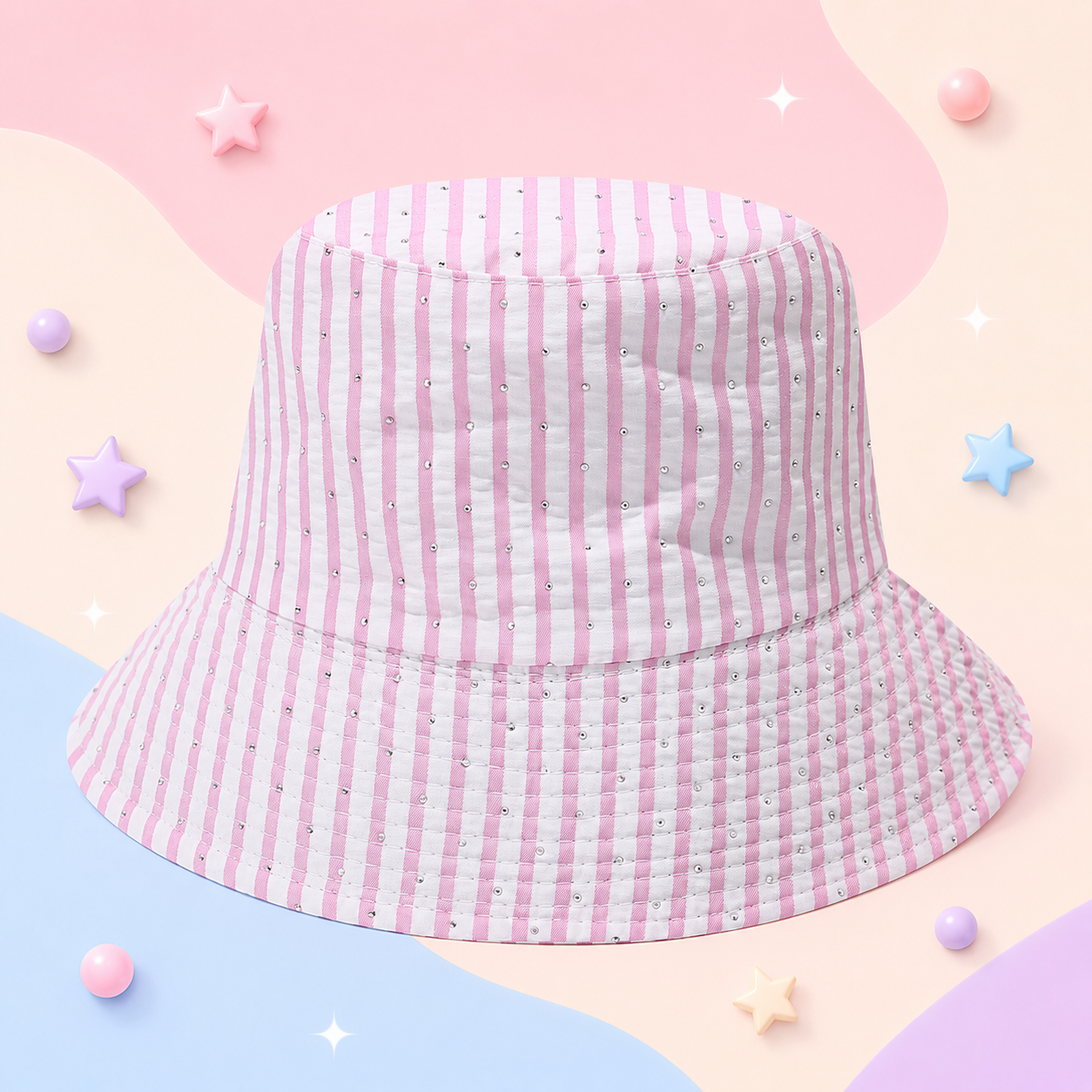 Pink Stripes Bucket Hat