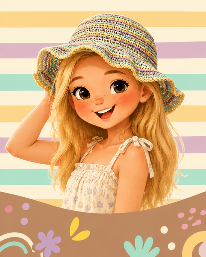 Sea Salt Lemon Striped Straw Hat