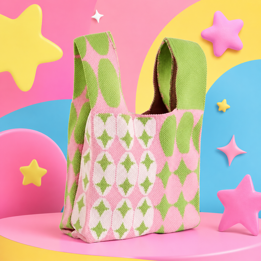 Baby's Breath Knit Drawstring Bag